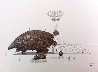 Illustration for article titled Artist Imagines the Tiny People Who Make Animals Possible